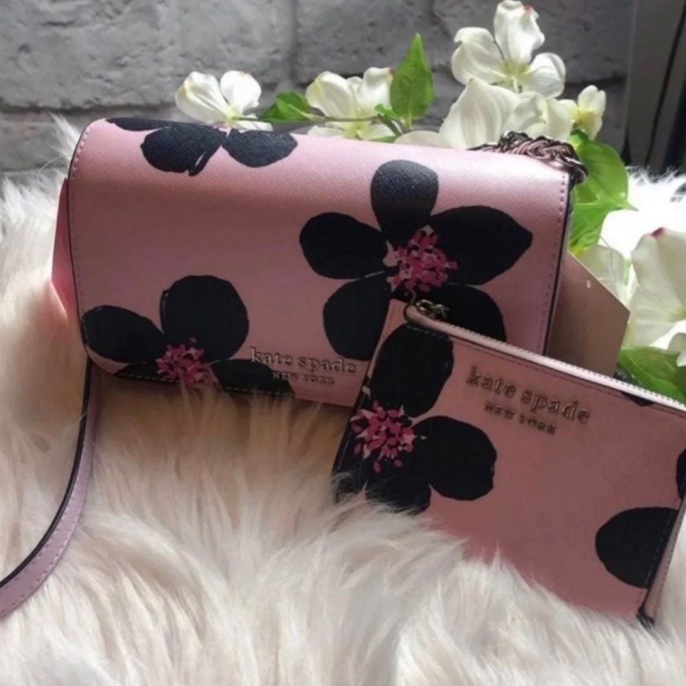 Kate Spade Cameron Grand Flora Crossbody + Matching Wallet Set Feminine - Picture 4 of 9